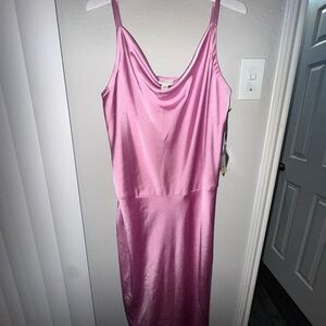 Elegant Pink Satin Dress